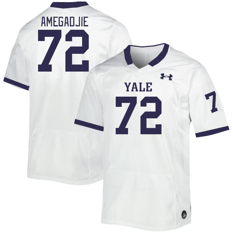 Men-Youth #72 Kiran Amegadjie Yale Bulldogs 2023 College Football Jerseys Stitched-White